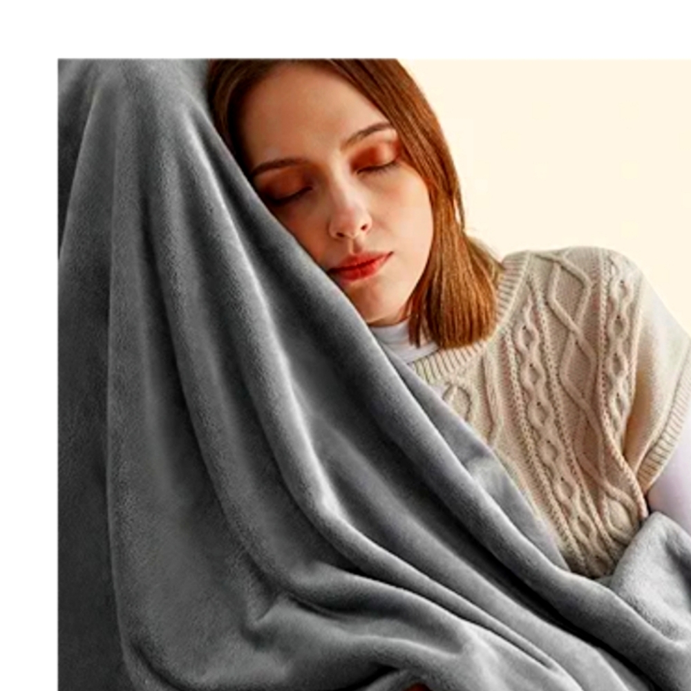 🎁 NIP ELEGANTLY GORGEOUS FAUX FUR MINK BLANKET THROW GREY GRAY